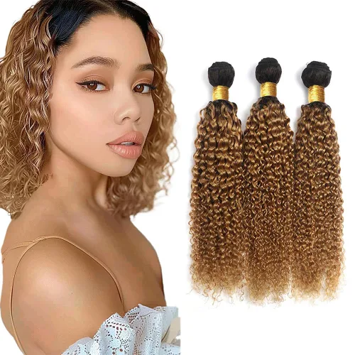 Vista 229 de 300g 1B27 Human Hair Bundles Honey Blonde Bundles Human Hair 10A Brazilian Virgin Remy Hair Extensions 8 10 12 Inch