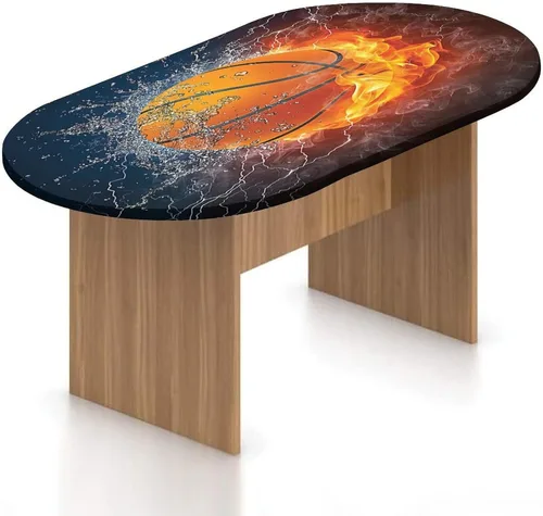 Vista 16 de Mantel ovalado ajustable para mesa de patio, con bordes elásticos occidentales, de poliéster, estampado tradicional de vagón, se adapta a mesas