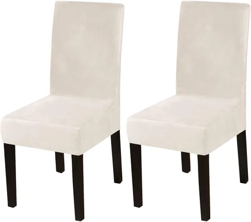 Vista 52 de Turquoize - Juego de 2 fundas elásticas para sillas de comedor, fundas lavables removibles para sillas de comedor, fundas de asiento para sillas