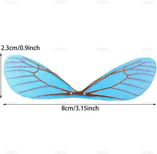 Vista 2 de AUEAR, Paquete de 50 dijes de ala de libélula para bricolaje, aretes, hallazgos, manualidades, clip para el cabello, Hilo