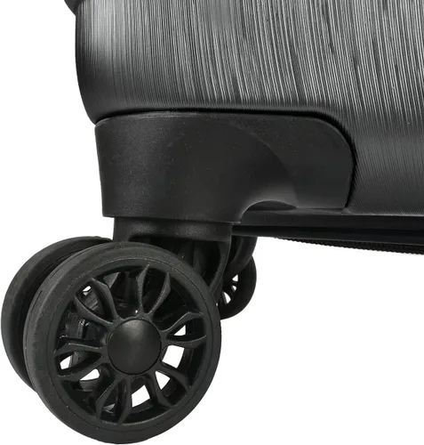 Vista 8 de U.S. Traveler Boren - Maleta de viaje de policarbonato resistente con 8 ruedas giratorias, asa de aluminio
