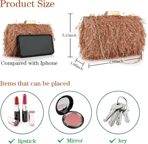 Vista 5 de YYW Bolso de mano para mujer, lindo bolso de mano con asa superior, bolsa de noche, bolsa cruzada, bolsa de hombro para boda, fiesta, baile