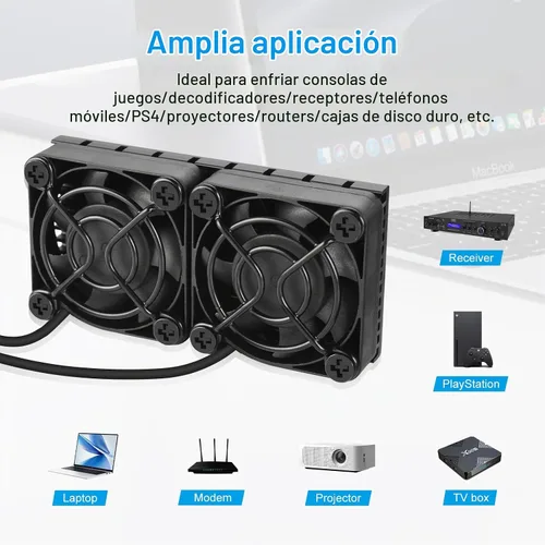 Vista 7 de ELUTENG Ventilador de computadora USB de 1.575 pulgadas de doble fila 2 en 1 ventiladores de PC USB con 3 velocidades ajustables 6500RPM Electrónica