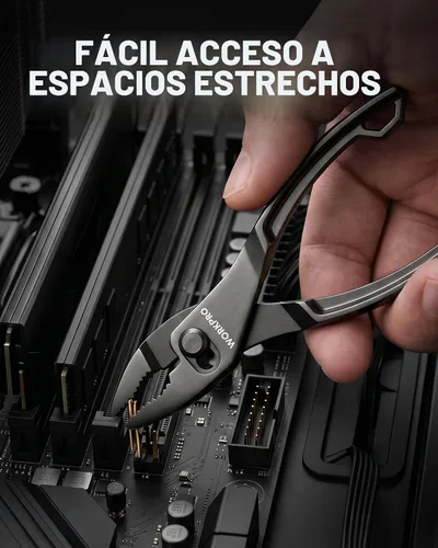 Vista 6 de WORKPRO Alicates de junta deslizante de 4 pulgadas, alicates ajustables de acero de aleación de alta dureza con interruptor suave de dos posiciones