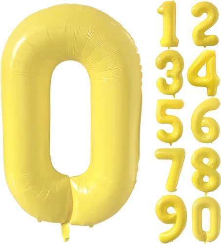 Vista 303 de Globos gigantes de helio de aluminio de 40 pulgadas, color negro, globos digitales grandes del número 0 para decoración de fiesta de cumpleaños