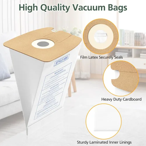 Vista 3 de 10 paquetes de bolsas para aspiradora estilo MM compatibles con las aspiradoras de recipiente Eureka Style MM Eureka Mighty Mite 3670 y 3680
