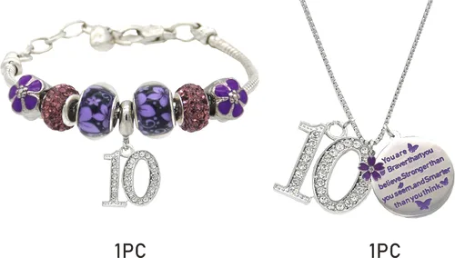 Vista 7 de VeryMerryMakering 10th Birthday Bracelet Necklace