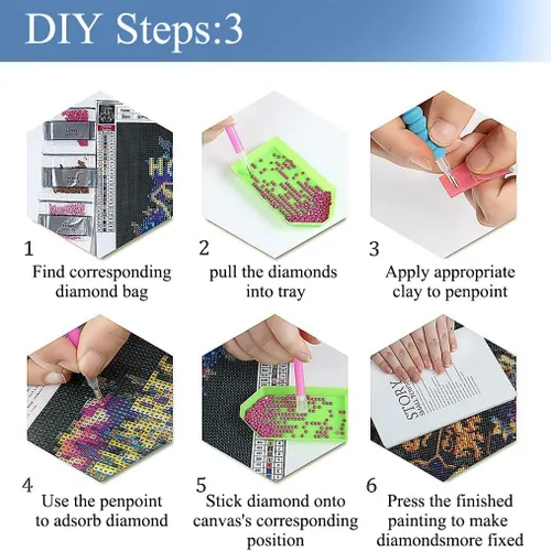 Vista 7 de JFYHAB Kits de pintura de diamantes de mandala para adultos, kits de arte de diamantes de imitación 5D para adultos, niños y principiantes, kit