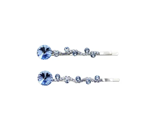 Vista 7 de Faship Un par de pinzas para el cabello AB Floral 2 Pcs Pins