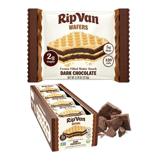 Vista 16 de Rip Van Galletas de oblea de chocolate y avellana, 0.14 oz de carbohidratos