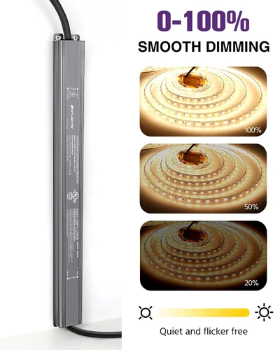 Vista 2 de HitLights Controlador LED regulable de 60 W, transformador electrónico, fuente de alimentación de 120 V CA a 12 V CC para tira de luz LED
