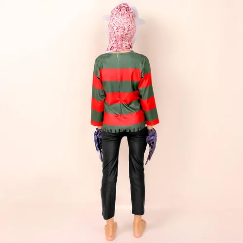 Vista 6 de Byriady Kids Freddy Halloween Costume Scary Horror Killer Jumpsuit Outfits Cosplay with Glove Set BoyGirls 4-12 Years