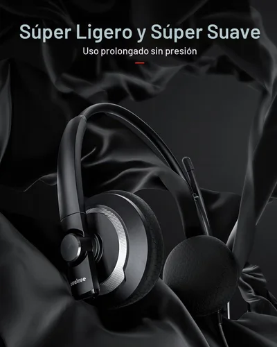 Vista 6 de awatrue - Auriculares con cable con micrófono para PC y portátil - Auriculares de 3,5 mm con cancelación de ruido y micrófono para Boom Skype