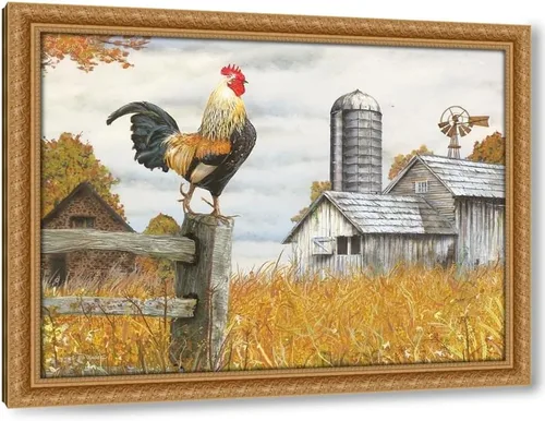 Vista 7 de ArtDirect - Wargo, Ed 18x15 Black Modern Framed Art Print Titled: Down on the Farm II