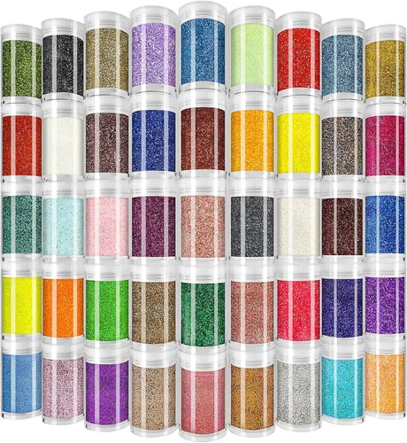 Vista 9 de Juego de 36 colores surtidos con purpurina ultrafina, polvo holográfico con purpurina para vasos, slime, resina epoxi, artes y manualidades