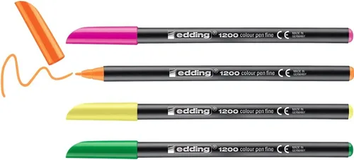 Vista 8 de Edding 1200 bolígrafos de punta de fieltro, 0.039 in, surtidos, paquete de 3 unidades Multicolorido