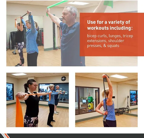 Vista 5 de Body Sport Bandas de ejercicio: bandas de resistencia en rollos de 50 yardas para fitness, estiramiento o terapia física