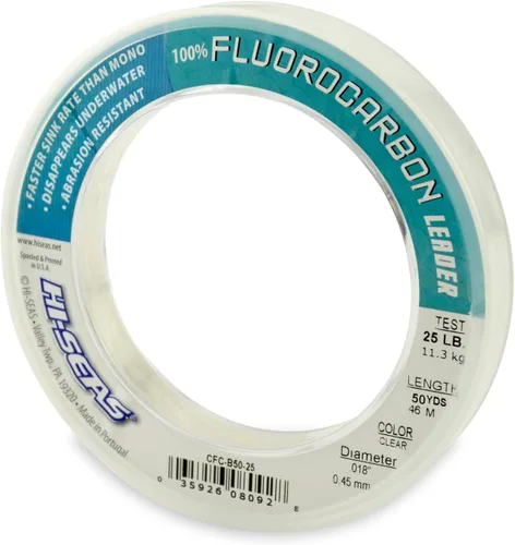 Vista 15 de HI-SEAS Líder de línea de pesca 100% fluorocarbono, líder invisible transparente, indetectable para peces, hundimiento rápido, 6 libras a 400 libras