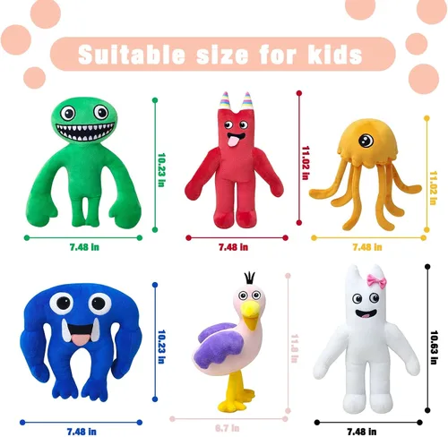 Vista 2 de 6 juguetes de peluche de 10 pulgadas, nuevos juguetes para fanáticos, figura de peluche, regalos para niños (6 unidades-01)