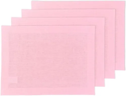 Vista 56 de Solino Home Juego de 4 manteles individuales blancos de 100 % lino puro de 14 x 14 pulgadas para invierno, San Valentín, primavera, Pascua, Fete