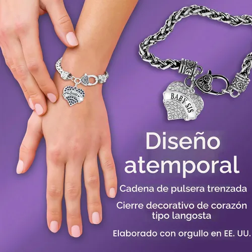 Vista 4 de Inspired Silver - Pulsera de plata con dije personalizado y circonitas cúbicas.