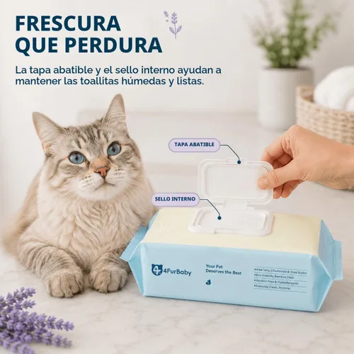 Vista 8 de Toallitas para perros para patas y traseros, lavanda, 30