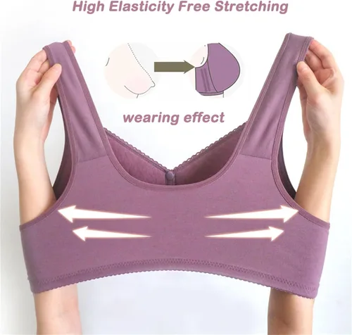 Vista 2 de Glamorette Snap Front Bra Mujer Mayor, Glamorette - Sujetador de algodón con cierre frontal