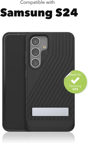 Vista 2 de ZAGG Denali - Funda para Samsung Galaxy S24 con soporte, protección de doble capa con infusión de grafeno, resistente a caídas de 16 pies, diseño
