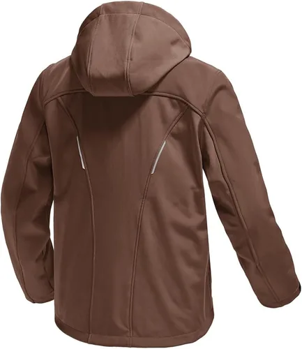 Vista 2 de Gopune Chaqueta Ligera de Carcasa Suave para Hombre con Forro Polar Impermeable con Capucha para Senderismo Chaqueta de Invierno