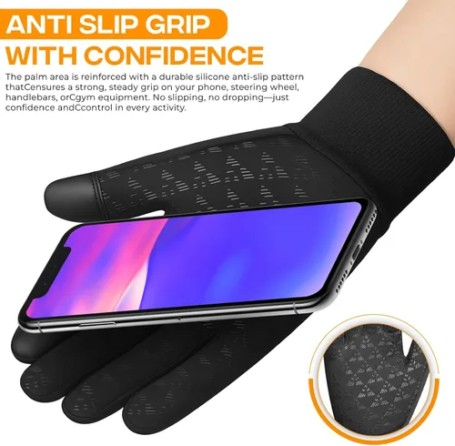 Vista 6 de WESTWOOD FOX Guantes de invierno para pantalla táctil, ligeramente impermeables, térmicos, cálidos, antideslizantes, para correr, ciclismo