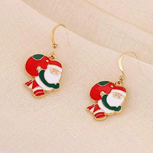 Vista 3 de Aretes de Navidad con diseño de árbol de copo de nieve de caramelo, regalo de cumpleaños de Acción de Gracias, joyería bonita para niñas, niños