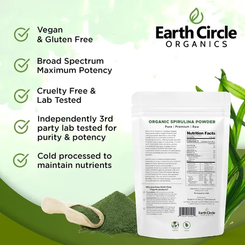 Vista 6 de Earth Circle Organics Espirulina en polvo