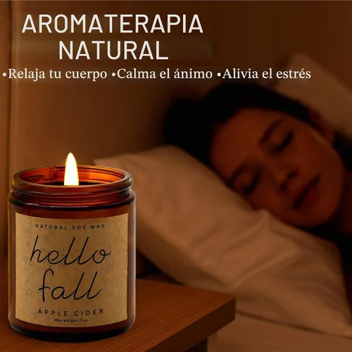 Vista 5 de Lihome Velas de otoño – Decoración de otoño para el hogar, regalos para mujeres, mamá, amiga, cera de soja natural, velas perfumadas de sidra