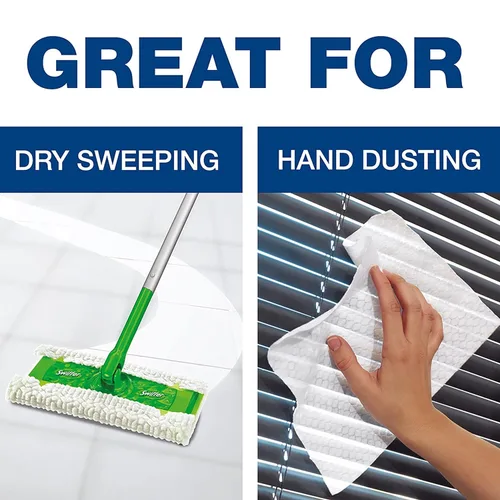 Vista 3 de Swiffer - Paños secos de repuesto, color blanco, 10,63 x 8, 32/caja, 6 cajas/cartón