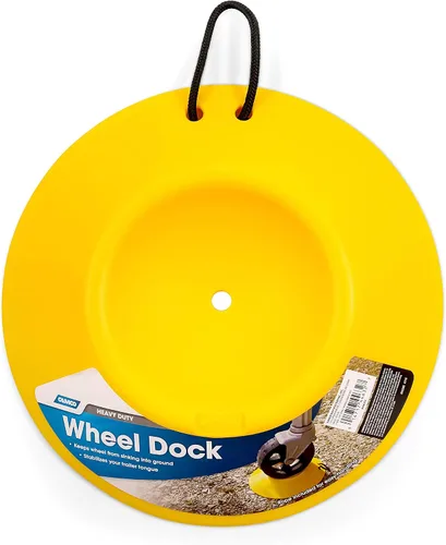 Vista 4 de Camco Muelle de rueda resistente con mango de cuerda, ayuda a evitar que la rueda del remolque se hunda en la suciedad o el barro, fácil