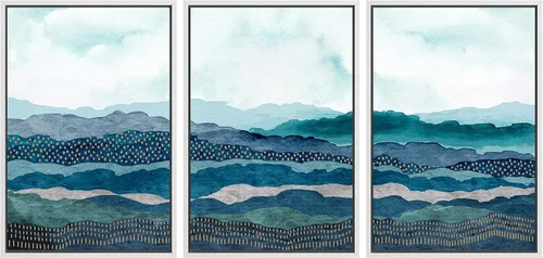 Vista 76 de SIGNWIN Lienzo enmarcado para pared, vista aérea de palmeras tropicales en un cielo azul, fotografía del océano costero, arte moderno, panorámico