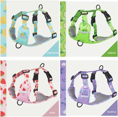 Vista 7 de Arnés transpirable para perro, ajustable, sin tirones, con anillo en D, reflectante, arnés para caminar para perros pequeños, medianos y grandes