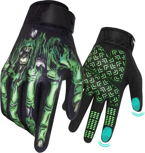 Vista 8 de Guantes de motocicleta RIGWARL para hombres y mujeres con función táctil, guante ligero para bicicleta de tierra antideslizante, guante de esqueleto