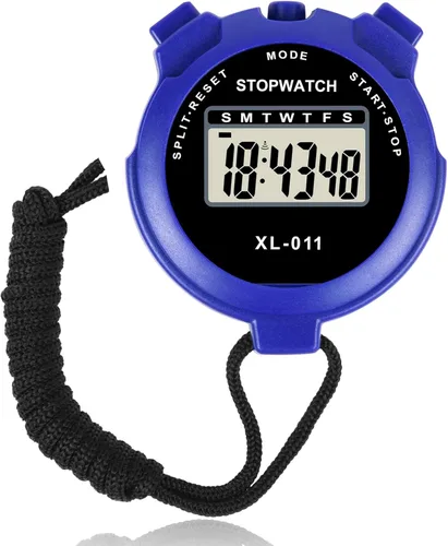 Vista 10 de Vicloon Temporizador deportivo digital, cronómetro de viaje simple con pantalla grande, temporizador dividido de una sola vuelta, fecha de alarma