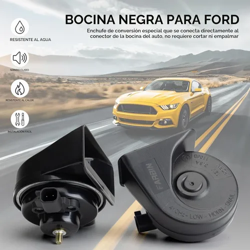 Vista 2 de FARBIN Bocina de Reemplazo para Bocina de Auto Ford Compatible con Ford f150 f250 focus con Convertidor de Enchufe 1 a 2
