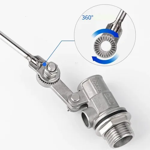 Vista 5 de 1pcs Stainless Steel 304 Adjustable Float Valve，DN15-DN25 Water Level Control Floating Ball Valve Flow Cistern/Expansion(1/2inch)