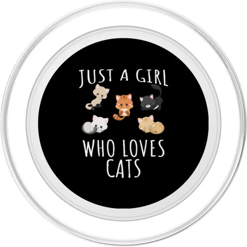 Vista 2 de Just a girl who love Cats - Funny Kitten PopSockets PopGrip: agarre intercambiable para teléfonos y tabletas PopSockets MagSafe PopGrip para iPhone