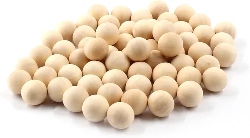 Vista 2 de Uenhoy 100 bolas redondas de madera de 1/2 pulgada (0.472 in), bolas de madera natural sin terminar, esferas de madera para manualidades y proyectos