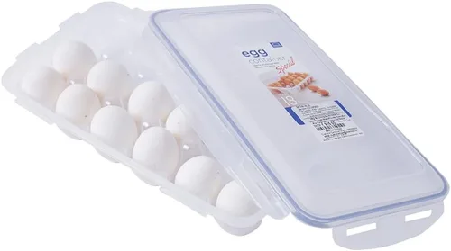 Vista 7 de Lock & Lock HPL955 - Almacenamiento de huevos para 18 huevos, transparente y azul, 12.6 x 6.9 x 12.6 in