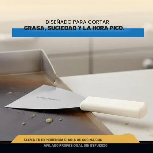 Vista 6 de Dexter-Russell Basics - Rascador rígido de 4 pulgadas, P94850, hoja de acero inoxidable resistente con mango ergonómico de polipropileno, longitud