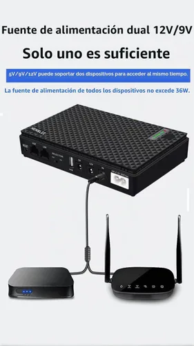 Vista 9 de Mini UPS DC 10400mAh batería de reserva y protector de sobretensiones Fuente de alimentación ininterrumpida para router módem USB Mini UPS 5V/9V/12V