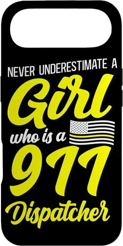 Vista 27 de 911 Dispatcher Thin Gold Yellow Line Girl Female Never Case for iPhone 16