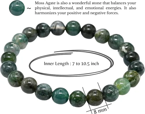 Vista 259 de Amazing Gemstone Crystal Bracelet for Women Men's Gifts - Protection Healing Crystal Bracelet - 8mm Gemstone Beaded Stretchable Bracelet Pulseras