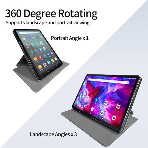 Vista 5 de Funda para Samsung Galaxy Tab A8 de 10.5 pulgadas 2022-360 grados giratoria multiángulo de visión protectora con apagado y encendido automático