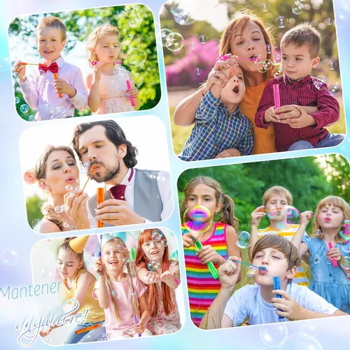 Vista 7 de 36 piezas de varitas mini para burbujas, surtido de juguetes para fiestas de cumpleaños, Halloween, bolsas de regalos, premios de carnaval, bodas